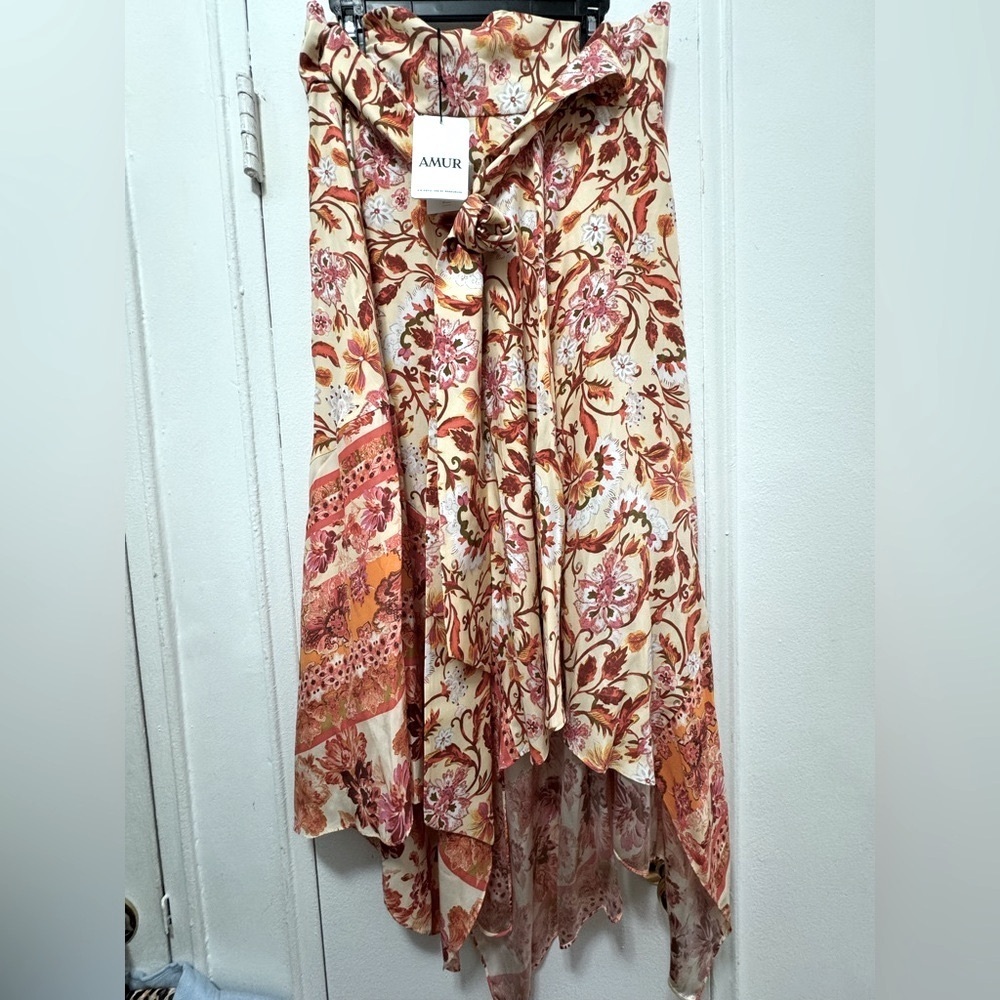 $498 NEW AMUR Nova Paisley Silk Wrap Maxi Skirt Size 4 - Picture 5 of 7